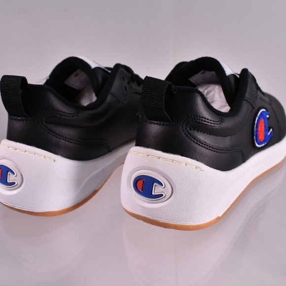 NEW Champion Court Low Leather Sneakers CPS10057Y Black - Picture 4 of 7